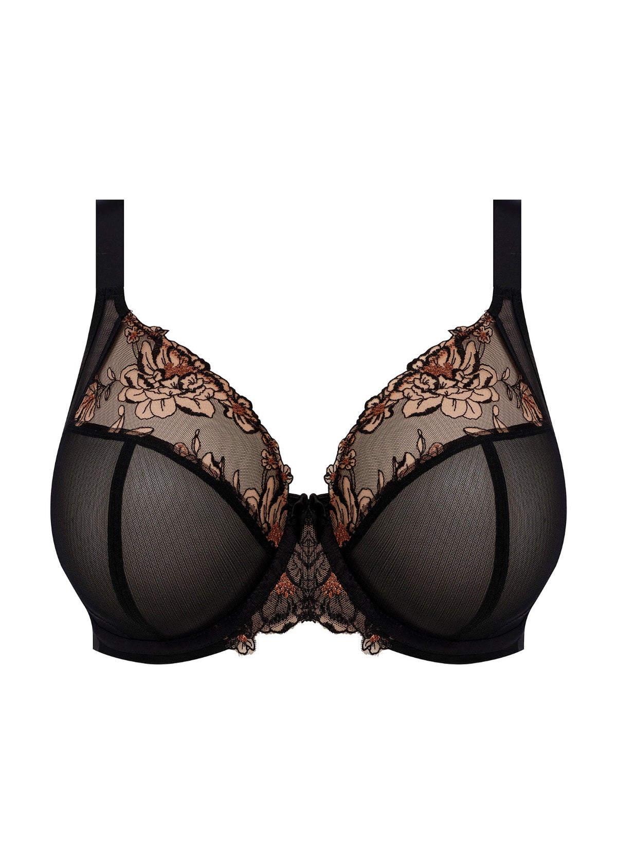 Elomi Teagan Plunge Bra Elomi 32J US / 32GG UK BLACK / ALMOND