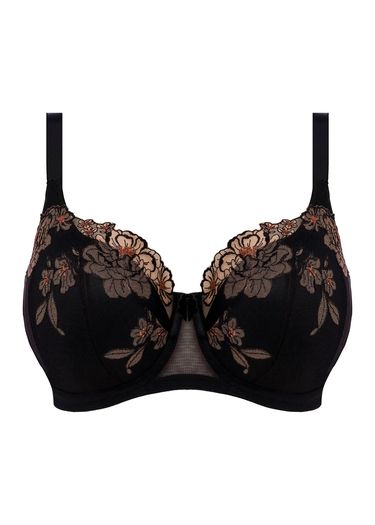 Elomi Teagan Padded Half Cup Bra Elomi 32J US / 32GG UK BLACK / ALMOND