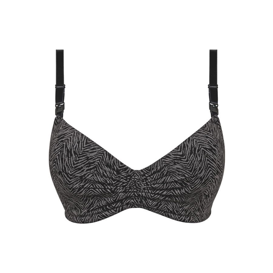 Royce Blossom Wireless Nursing Bra Royce 32DDD-H US / 32E-FF UK BLACK BLOSSOM
