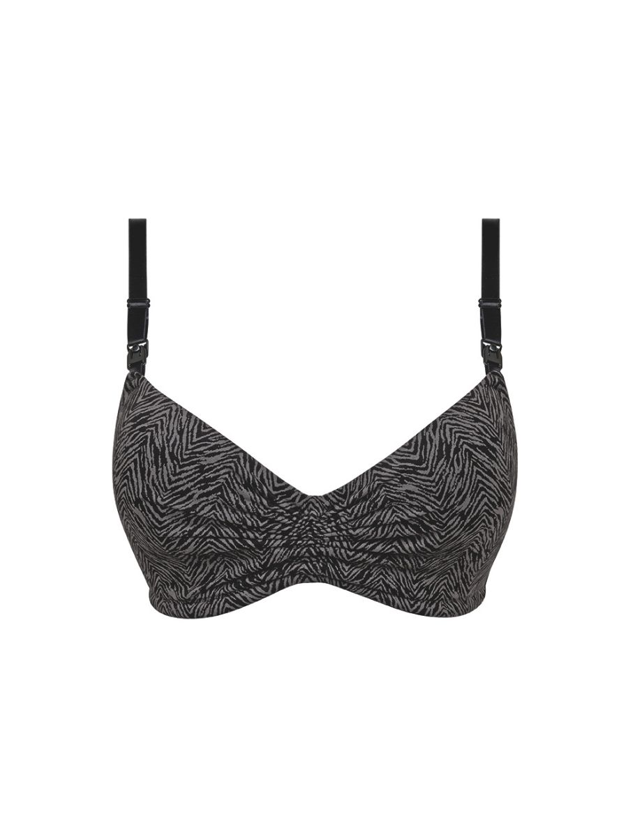 Royce Blossom Wireless Nursing Bra Royce 32DDD-H US / 32E-FF UK BLACK BLOSSOM