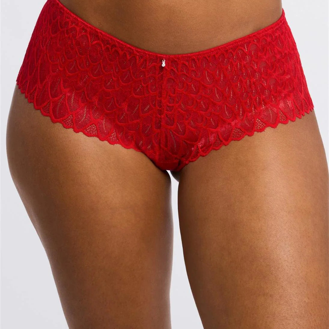 Montelle Lacy Brazilian Panty Bra Fittings by Court 4 US / 8 UK (XS) SWEET RED