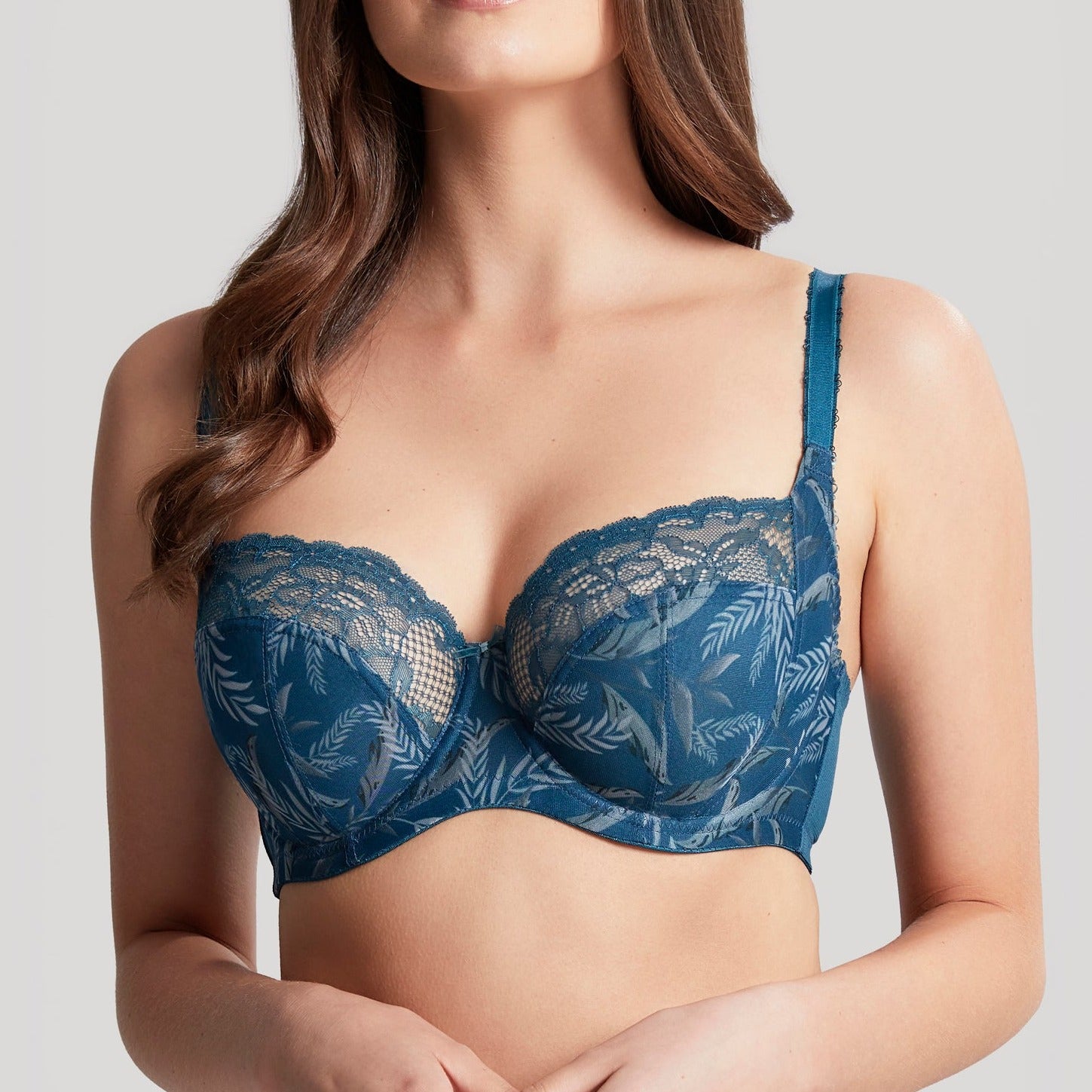 Panache Jasmine Balconnet *Final Sale* Bra Fittings by Court 30K US / 30H UK TEAL BOTANICAL
