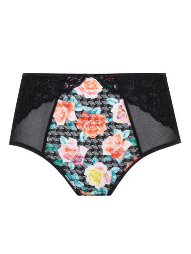 Panache Envy Deep Brief - Black Rose Bra Fittings by Court 6 US / 10 UK (S) BLACK FLORAL