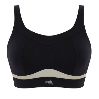 Panache Freedom Sports Bra - Black Bra Fittings by Court 30DDD US / 30E UK BLACK / CHALK