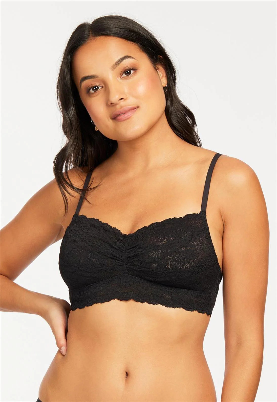 Montelle Cup-Sized Lace Bralette Bra Fittings by Court 30D-DD US / UK BLACK