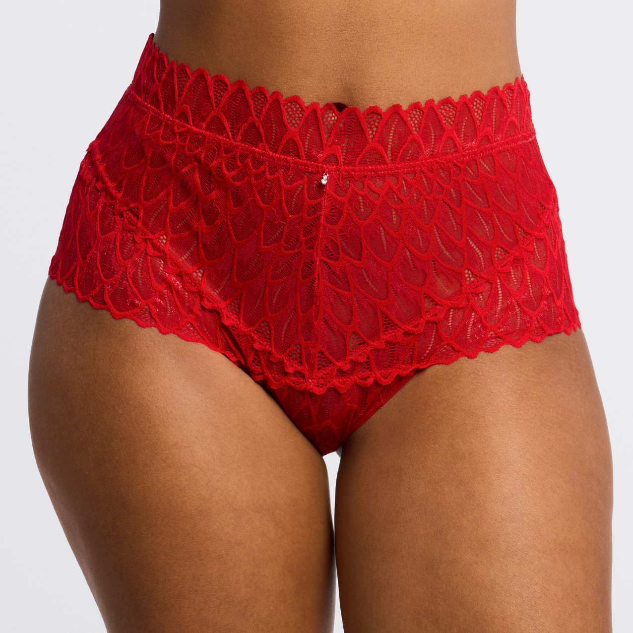Montelle Lacy High Waist Brief Bra Fittings by Court 6 US / 10 UK (S) SWEET RED