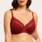 Montelle Muse Full Cup Lace Bra - Chili Montelle 32DDD (F) US / 32E UK CHILI