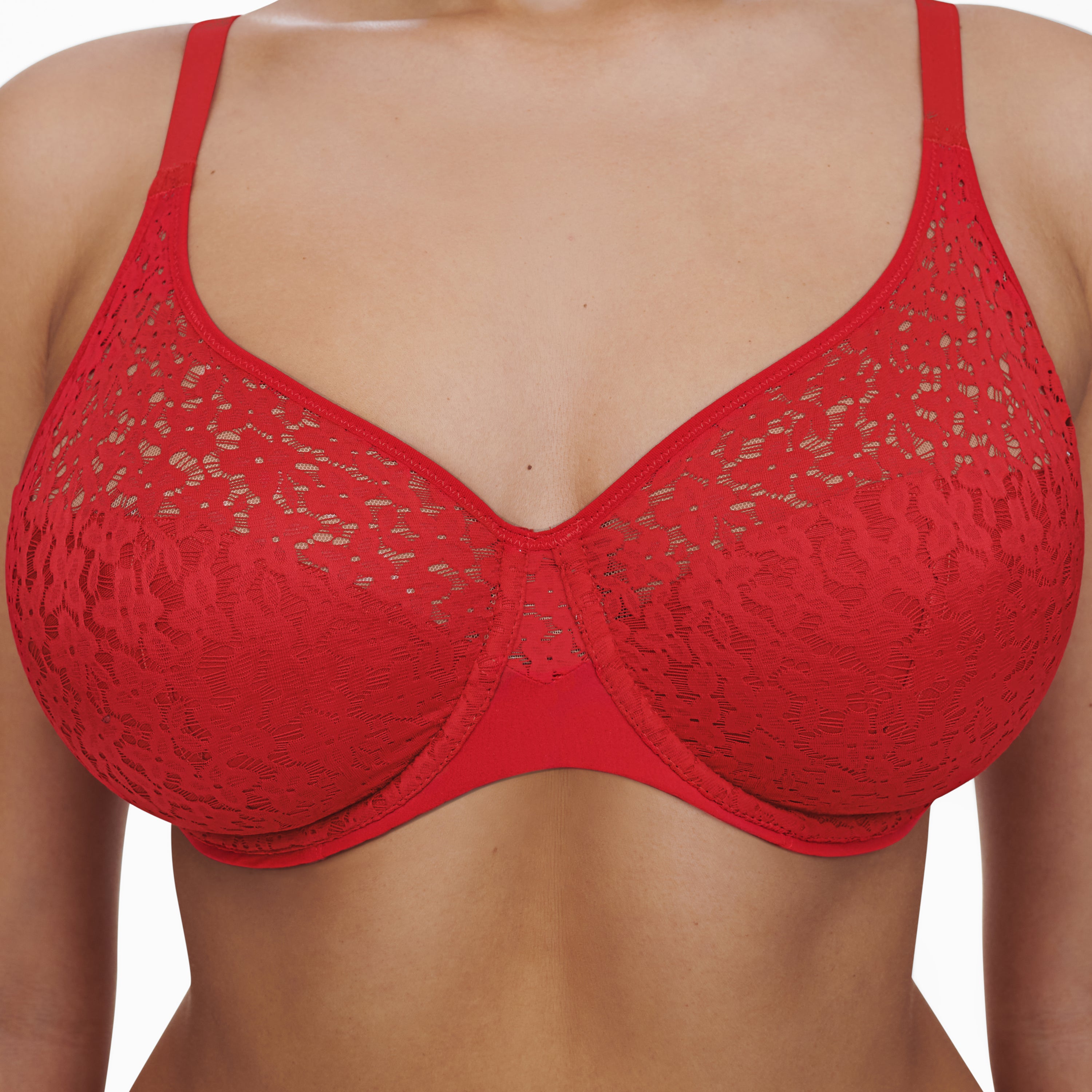 Chantelle Norah Comfort Underwire Bra - Poppy Red Chantelle 30DD (E) POPPY RED