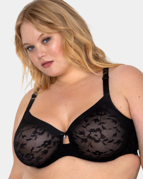 Curvy Couture Lace Unlined Underwire Curvy Couture 34G US / 34F UK BLACK