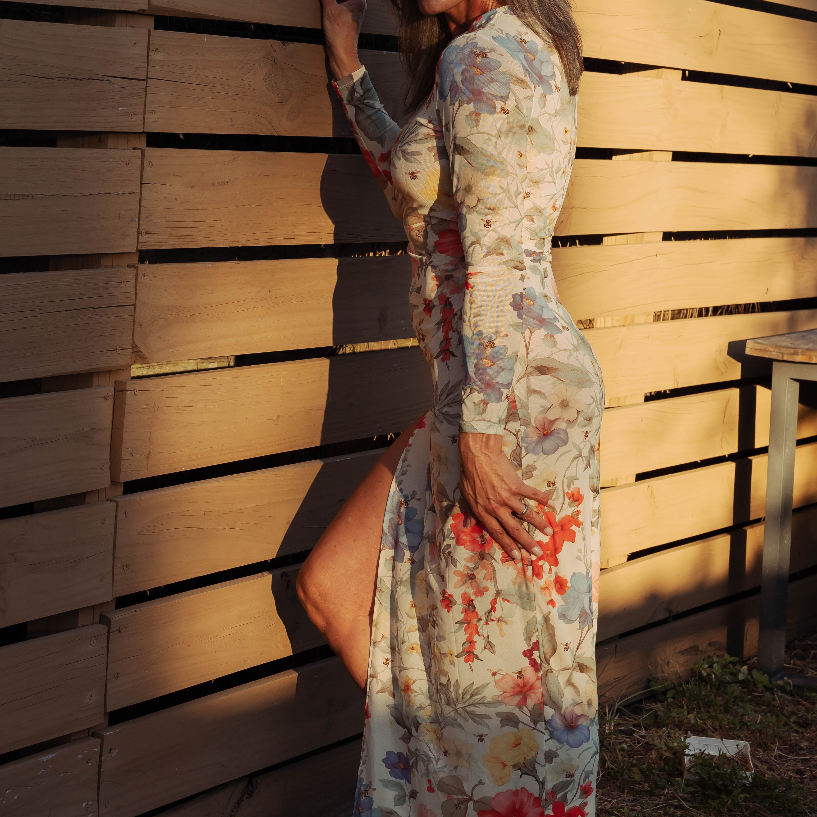 Kilo Brava Mesh Maxi Dress - Honeybee Floral Bra Fittings by Court