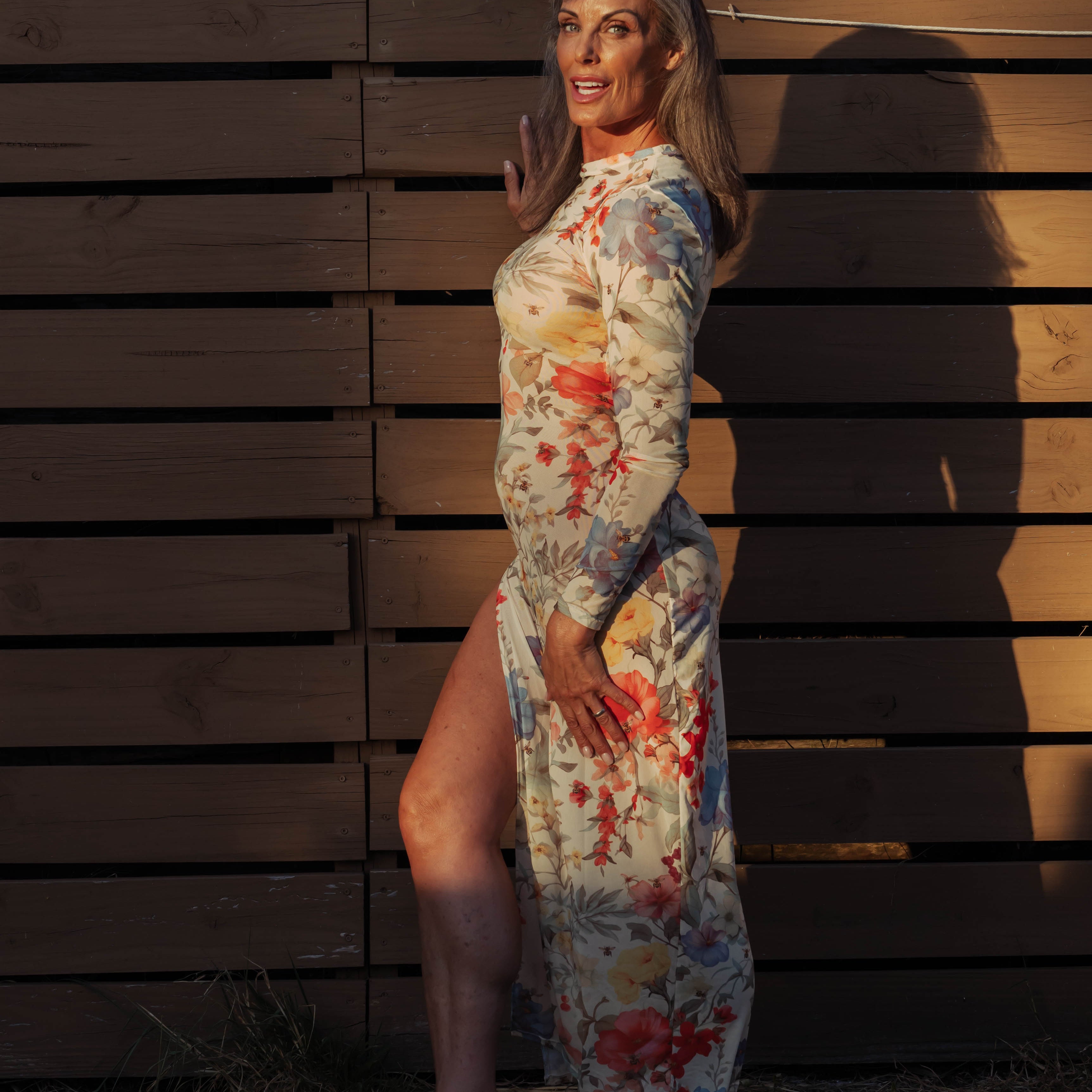 Kilo Brava Mesh Maxi Dress - Honeybee Floral Bra Fittings by Court