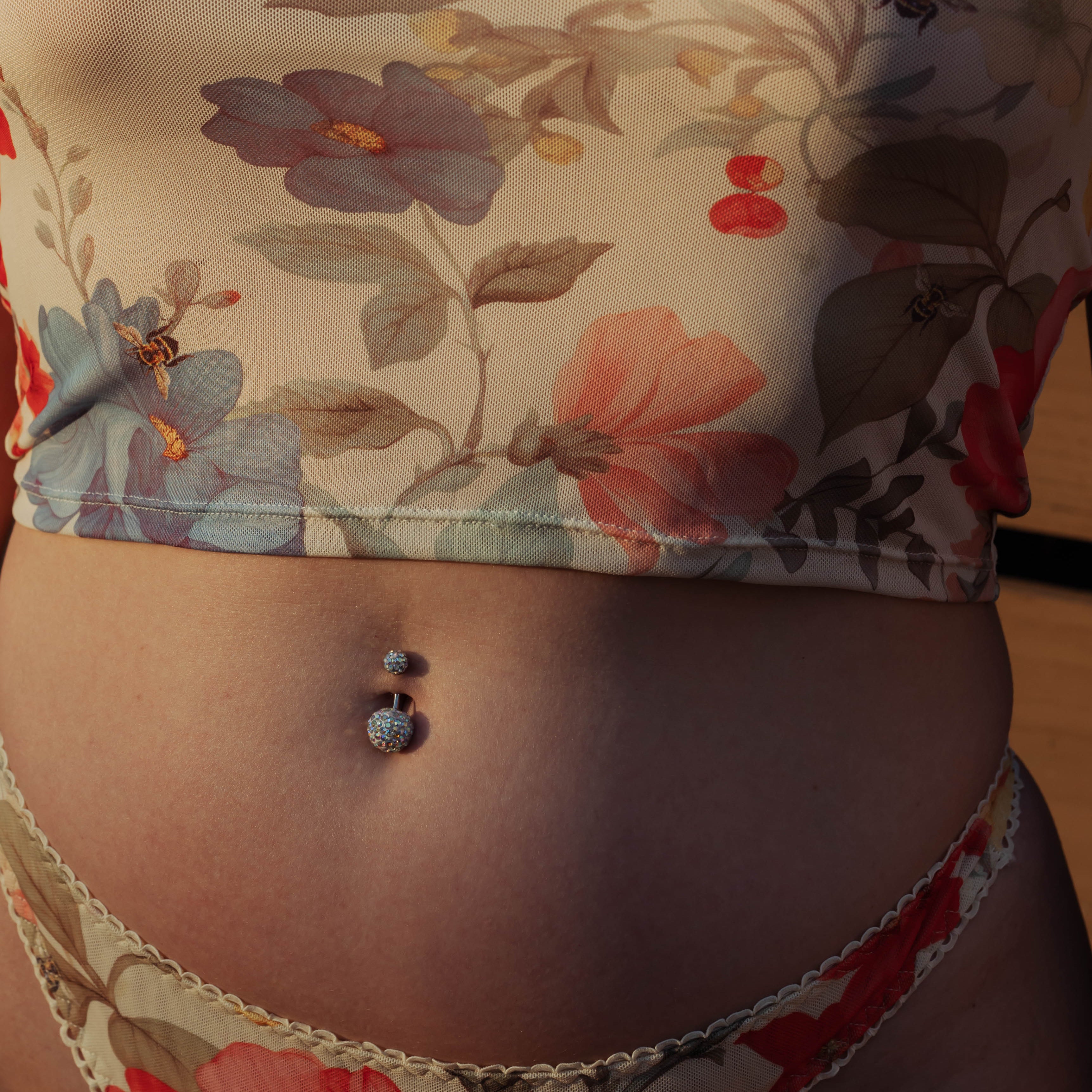 Kilo Brava Mesh Thong - Honeybee Floral Bra Fittings by Court