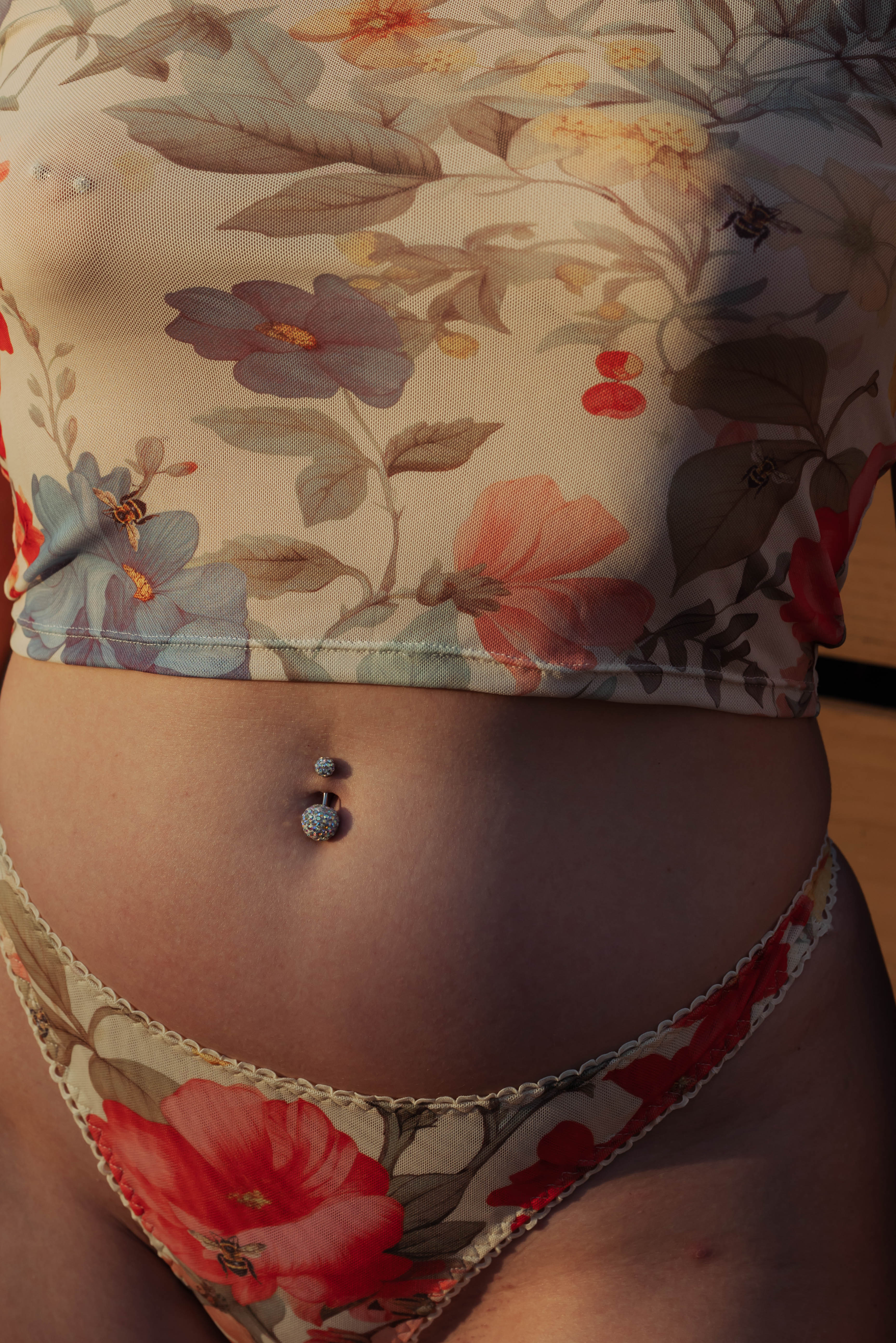 Kilo Brava Mesh Thong - Honeybee Floral Bra Fittings by Court