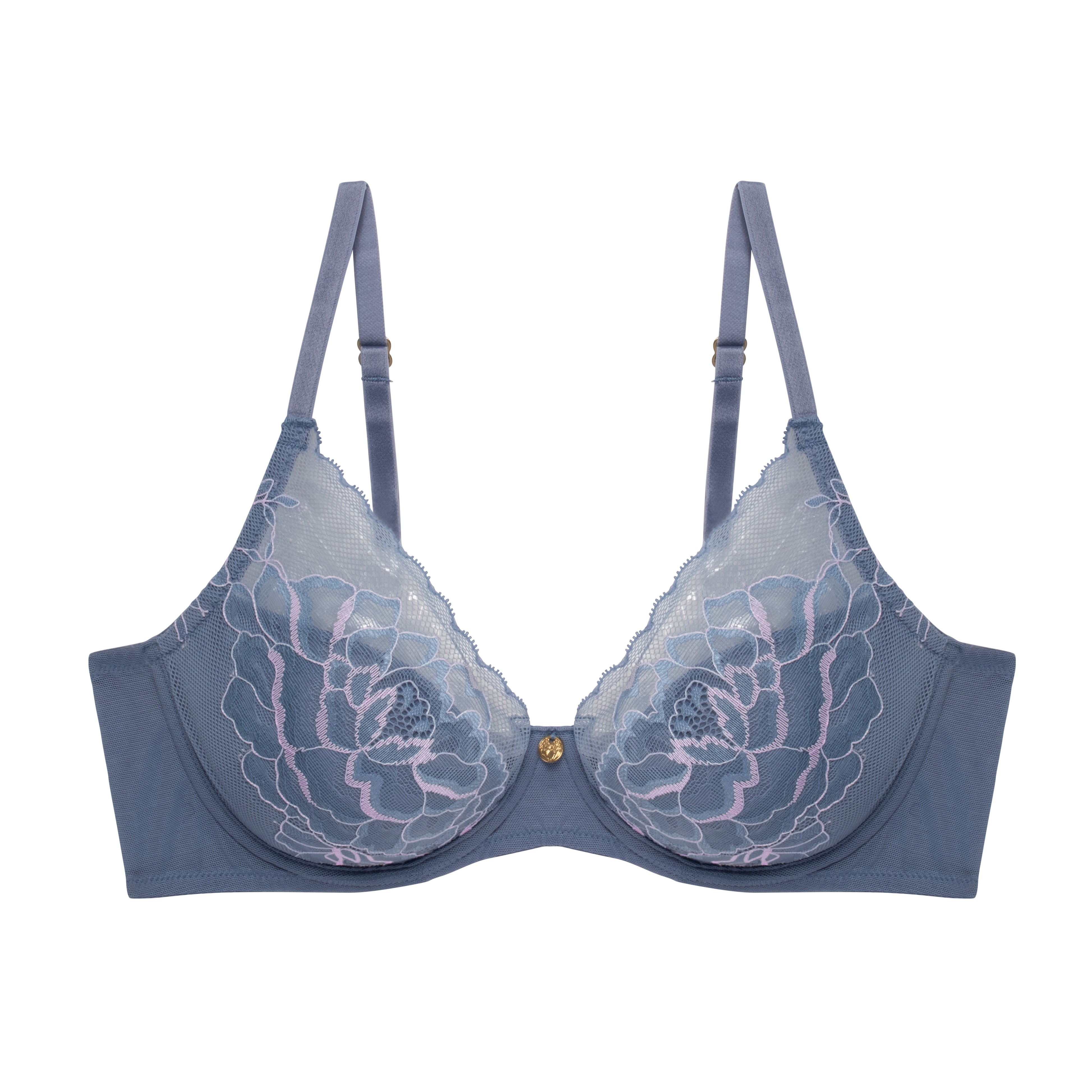 Natori Flora Fashion Color - Country Blue / Mulberry Molded Cup Natori 32D COUNTRY BLUE / MULBERRY