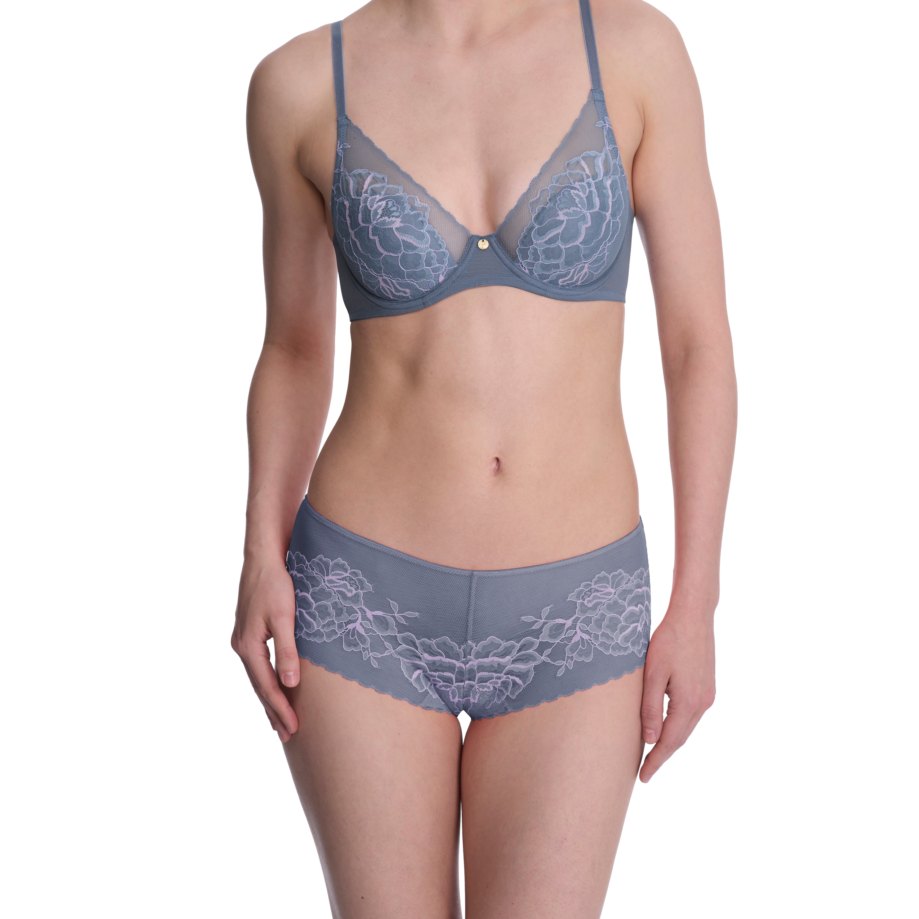 Natori Flora Girl Brief -Country Blue/Mulberry Bra Fittings by Court 6 US / 10 UK (S) COUNTRY BLUE / MULBERRY