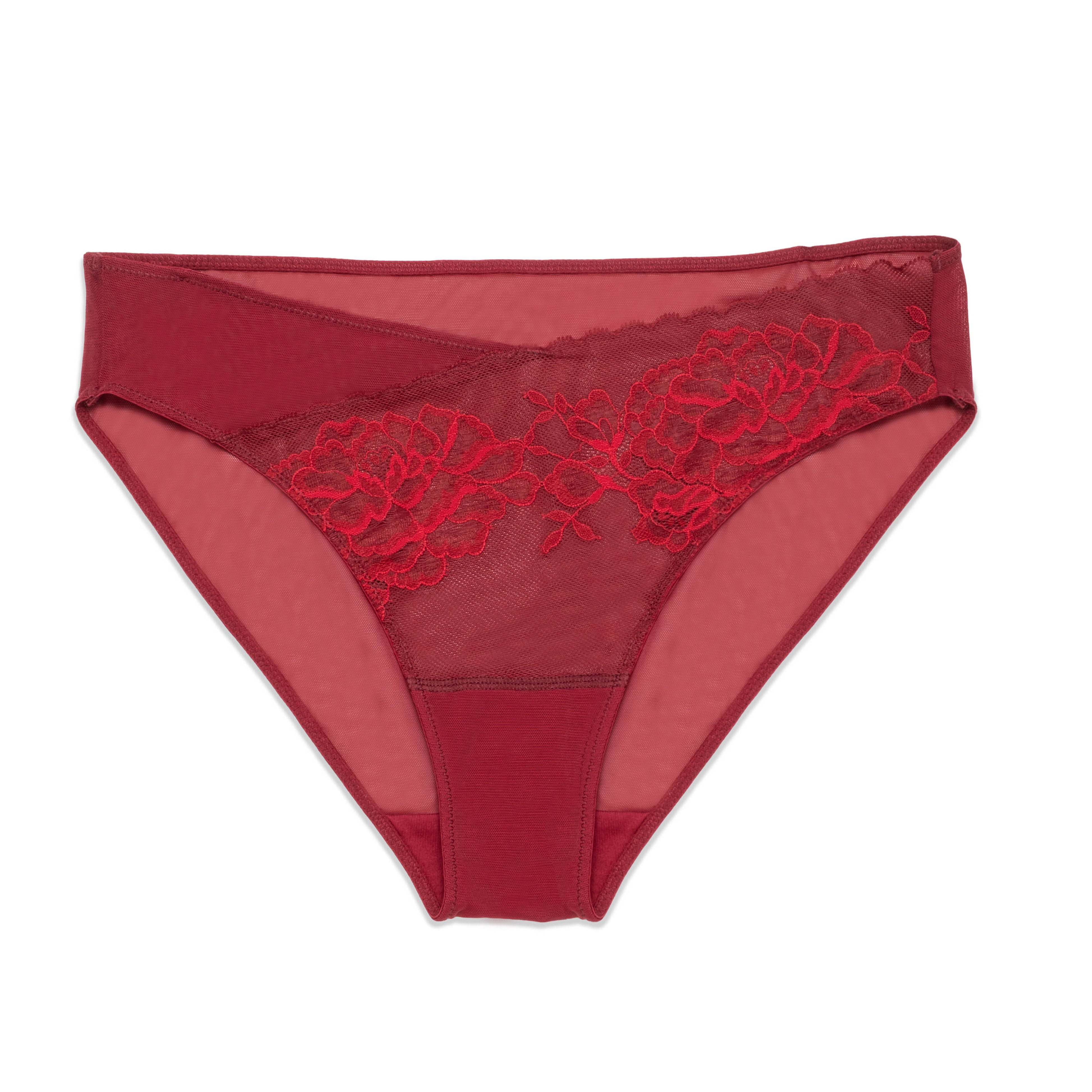 Natori Flora Bikini Brief -Red/Bonfire Bra Fittings by Court 6 US / 10 UK (S) RED/BONFIRE