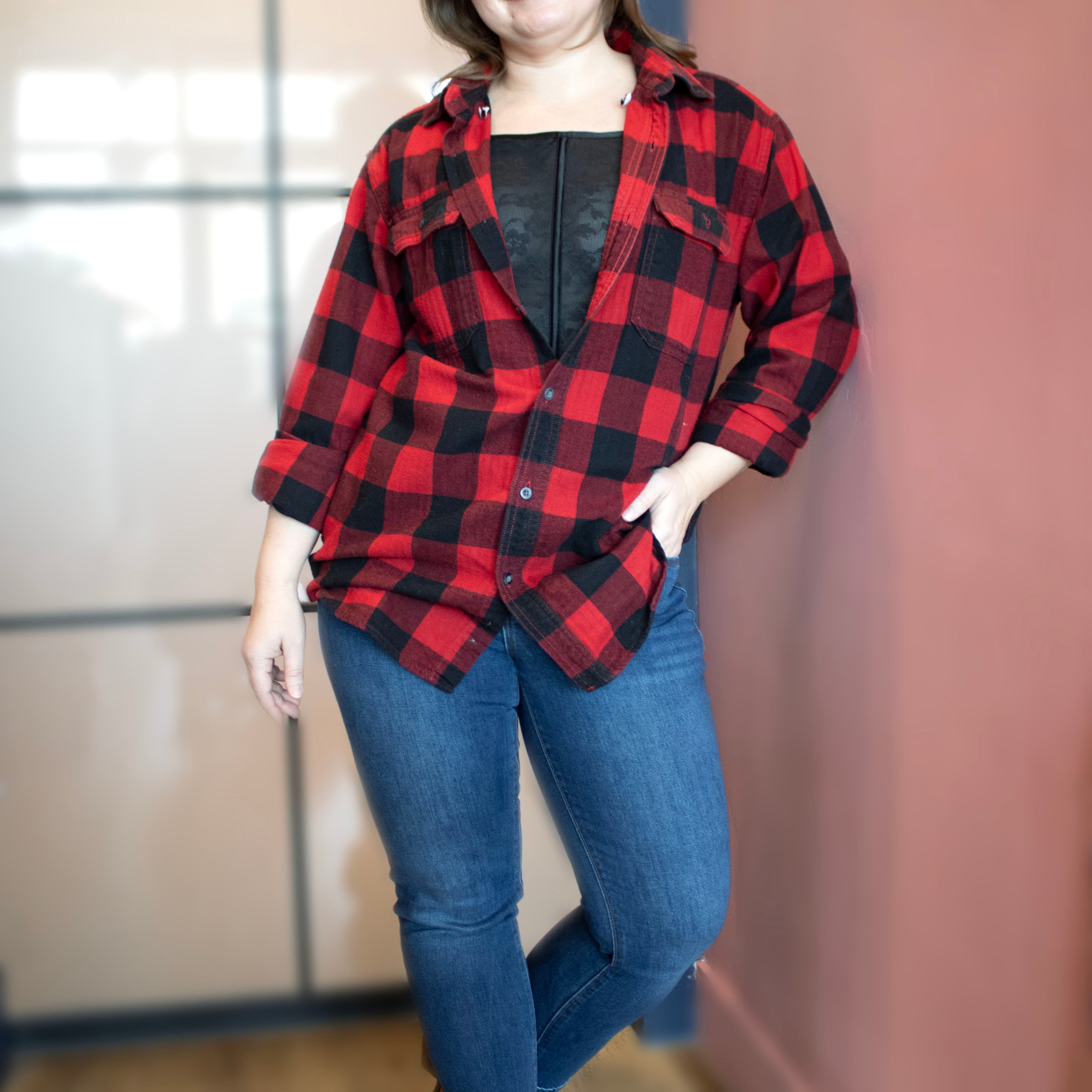 Curvy Couture No-Show Lace Corset Bra Top Curvy Couture