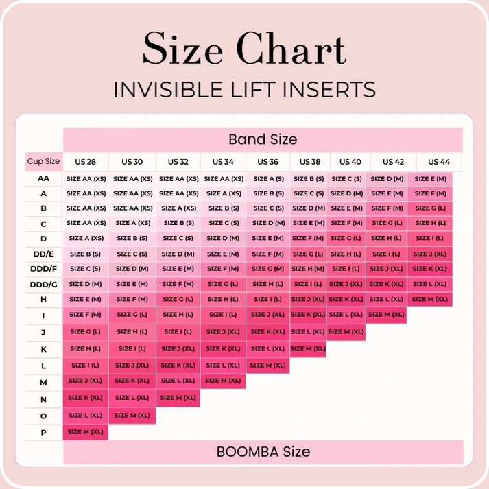 Boomba Invisible Lift Inserts Bra Fittings by Court