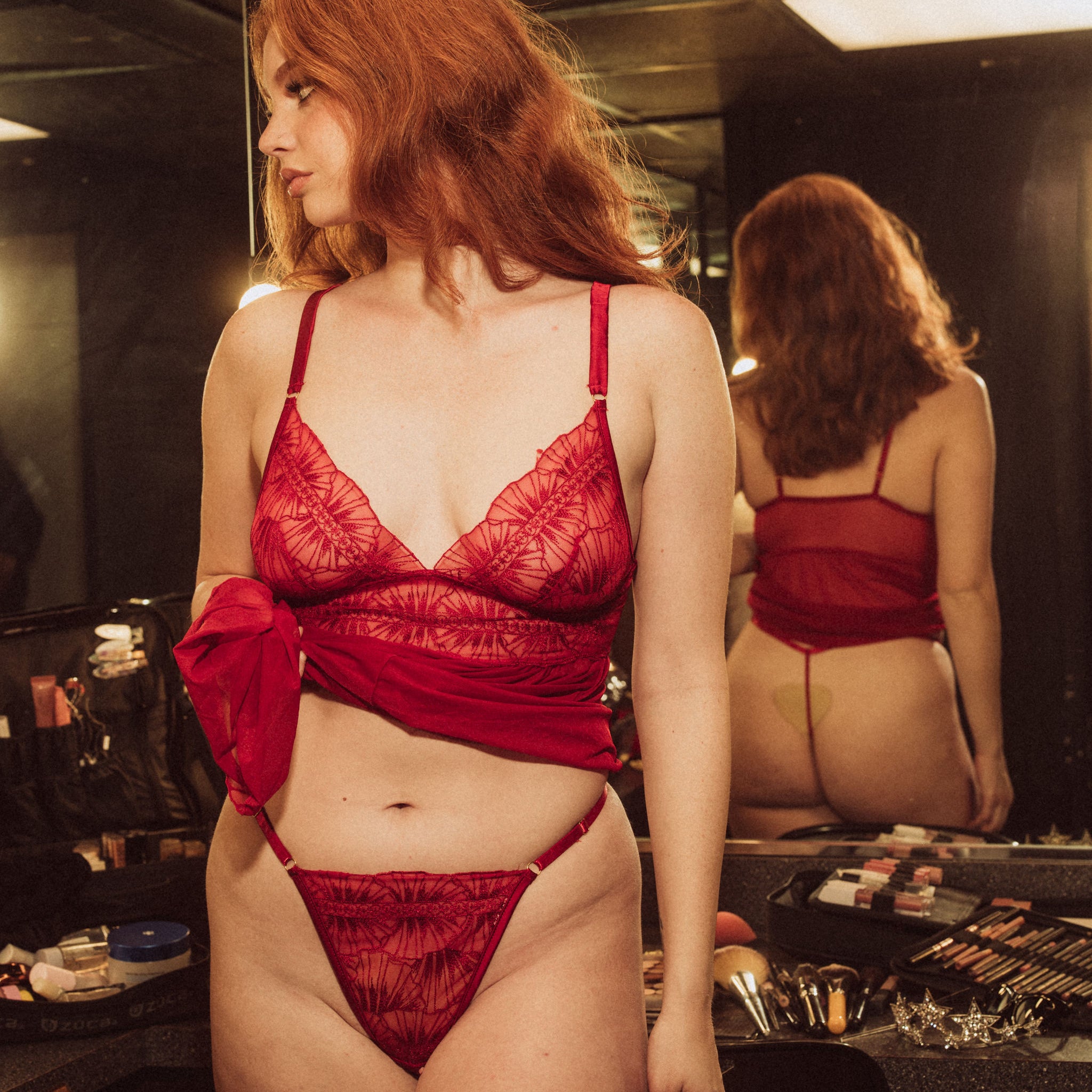 Kilo Brava Holiday Embroidered Babydoll and G String Bra Fittings by Court