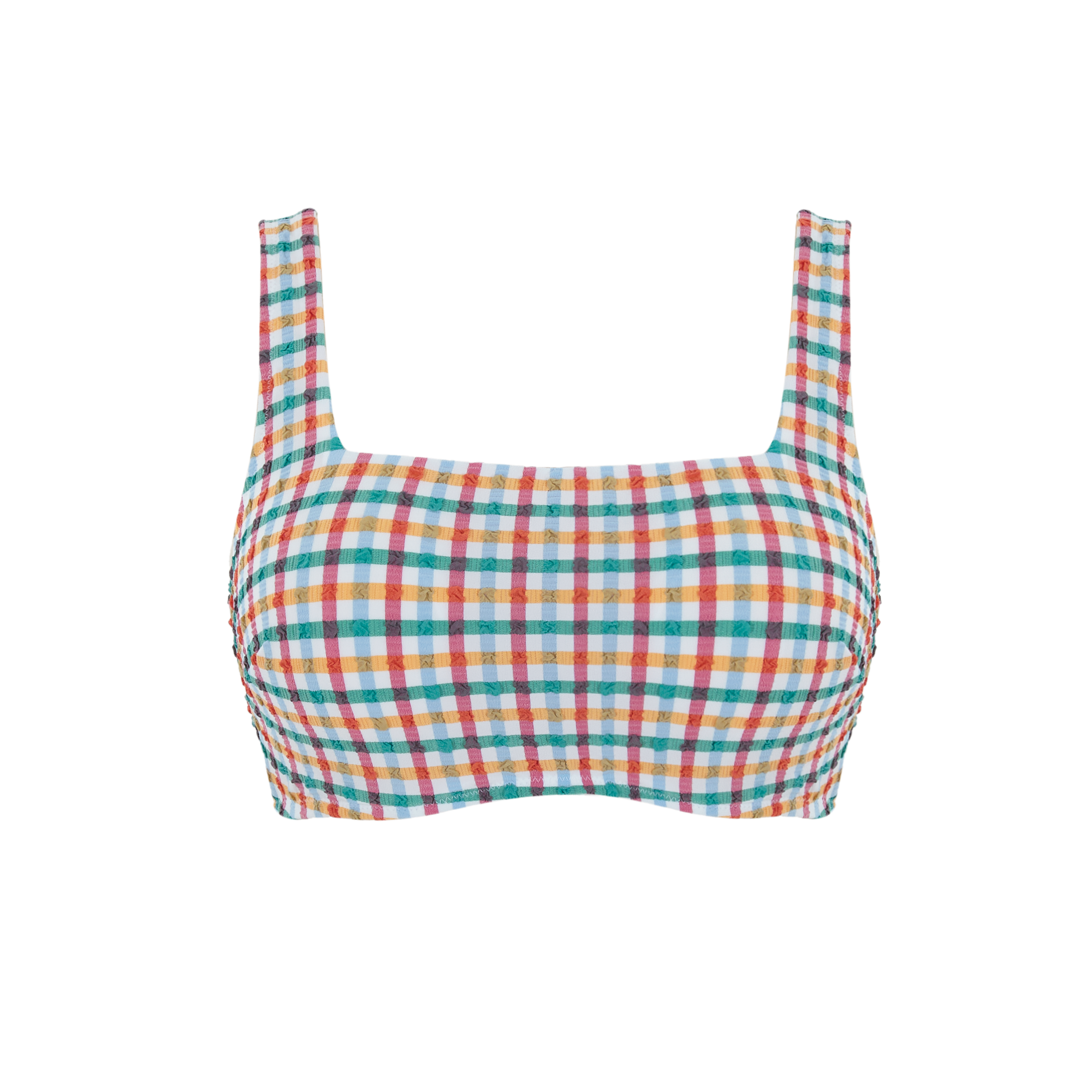 Panache Gina Square Neck Crop Bikini- Seersucker Print Bikini Bra Fittings by Court 30DD SEERSUCKER PRINT