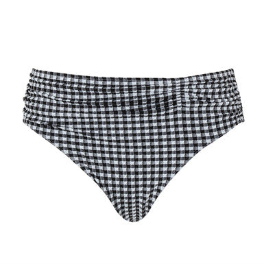 Panache Black Gingham Midi Bikini Bottom Bra Fittings by Court 4 US / 8 UK (XS) BLACK GINGHAM