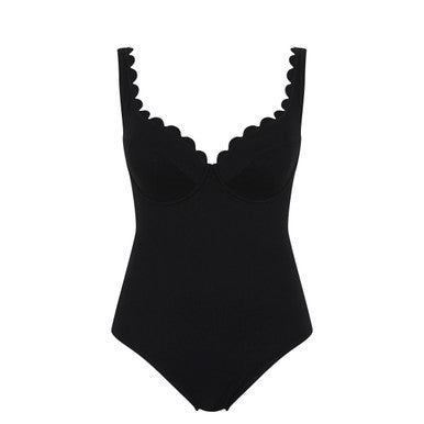Panache Rita Plunge One Piece Swimsuit Bra Fittings by Court 30DDD US / 30E UK BLACK