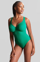 Panache Rita Plunge One Piece Swimsuit - Verde Green Bra Fittings by Court