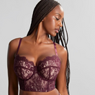 Panache Carmen Lace Bustier *Final Sale* Molded Cup Bra Fittings by Court 38G US / 38F UK MULBERRY