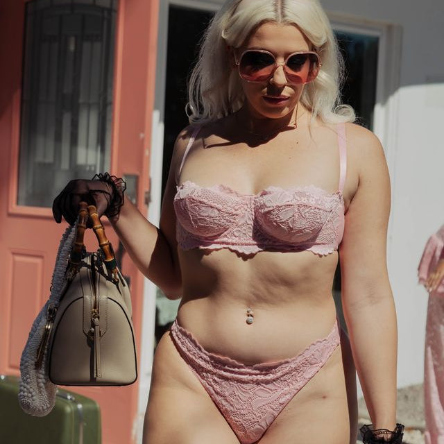 Kilo Brava Lace Thong - Petal Pink Bra Fittings by Court 6 US / 10 UK (S) PETAL PINK