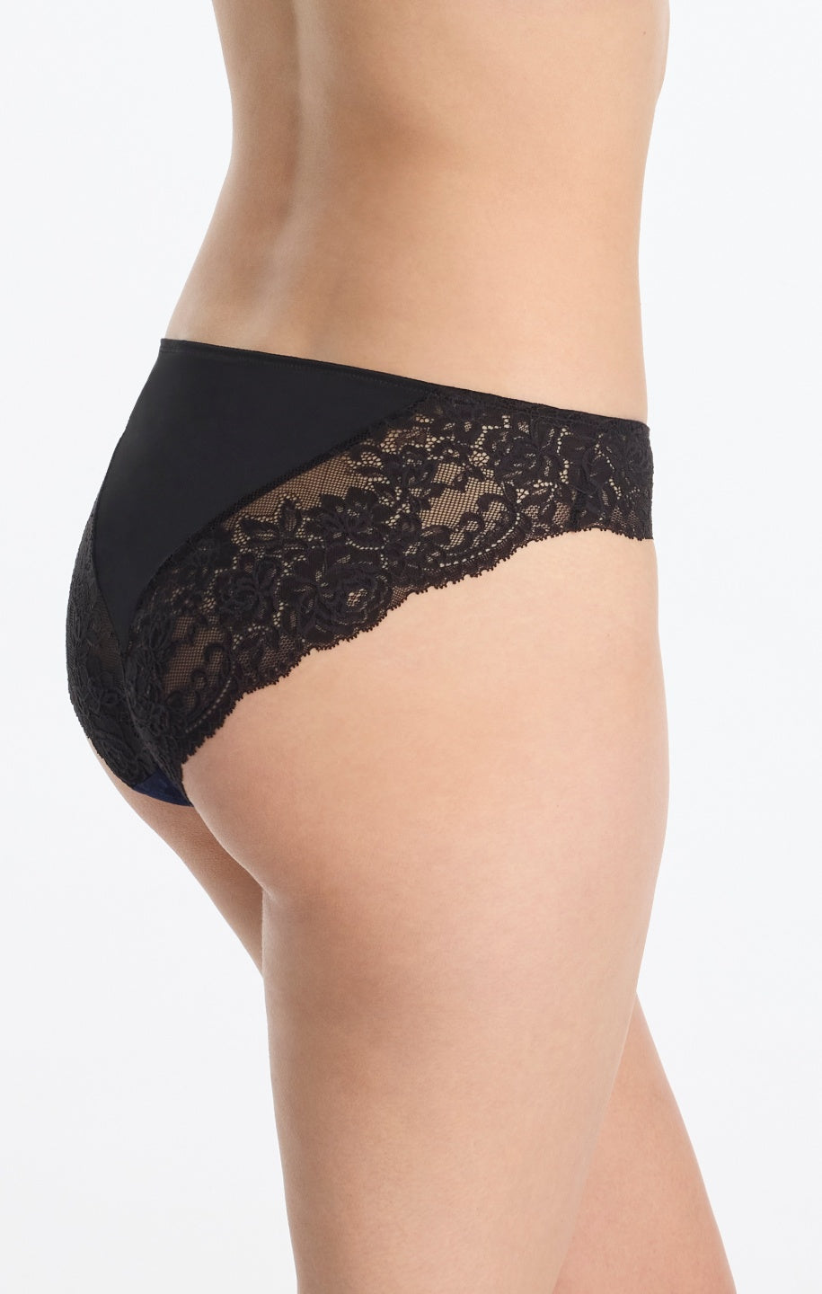 Skarlett Blue Captivate Satin and Lace Bikini Brief - Midnight / Black Bra Fittings by Court