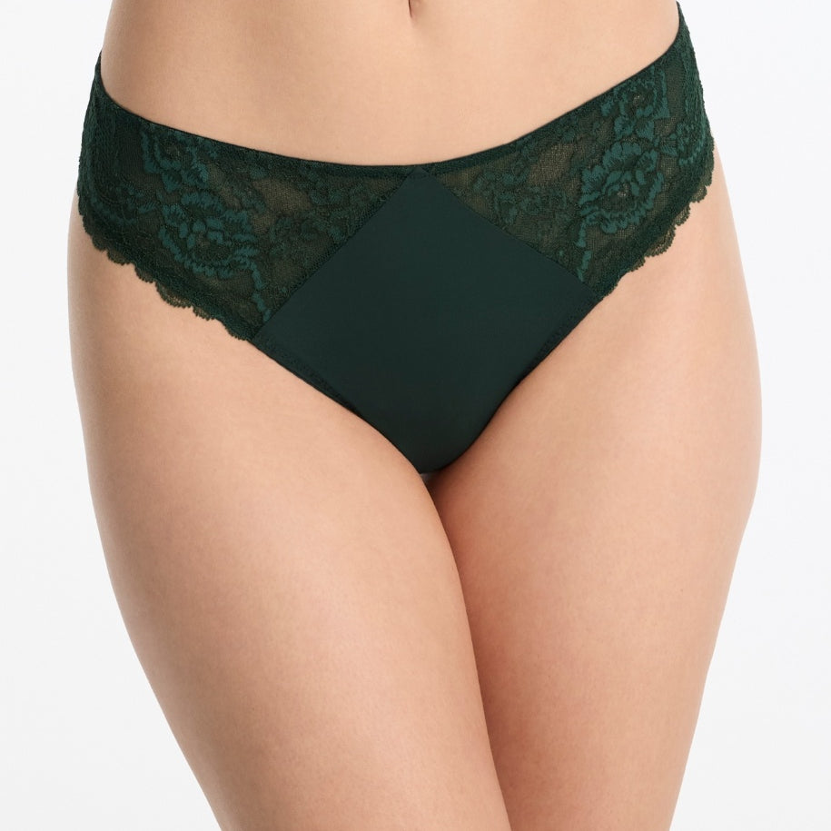 Skarlett Blue Minx Fashion Color Thong - Spruce Thong Bra Fittings by Court 6 US / 10 UK (S) SPRUCE