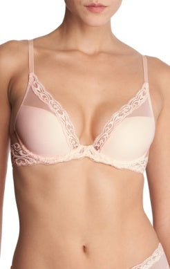 Natori Feathers Plunge *Final Sale* Molded Cup Natori 38DD SEASHELL