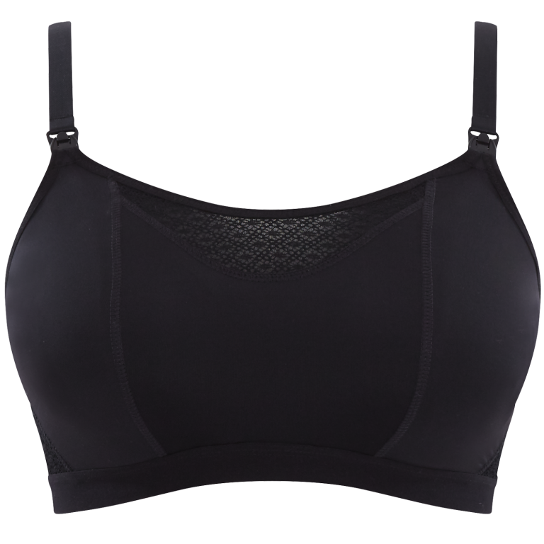 Panache Katherine Wireless Nursing Bra Bra Fittings by Court 28DD BLACK