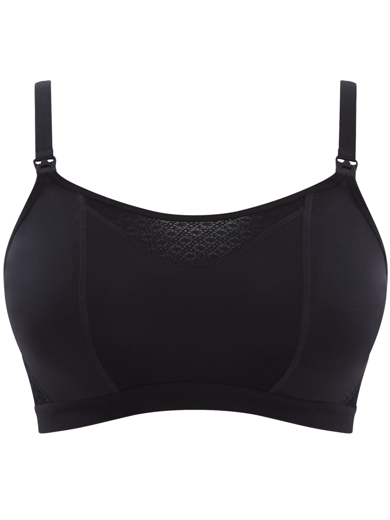 Panache Katherine Wireless Nursing Bra Bra Fittings by Court 28DD BLACK