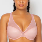 Curvy Couture Sheer Mesh T-Shirt Bra Molded Cup Curvy Couture 40C BLUSHING ROSE