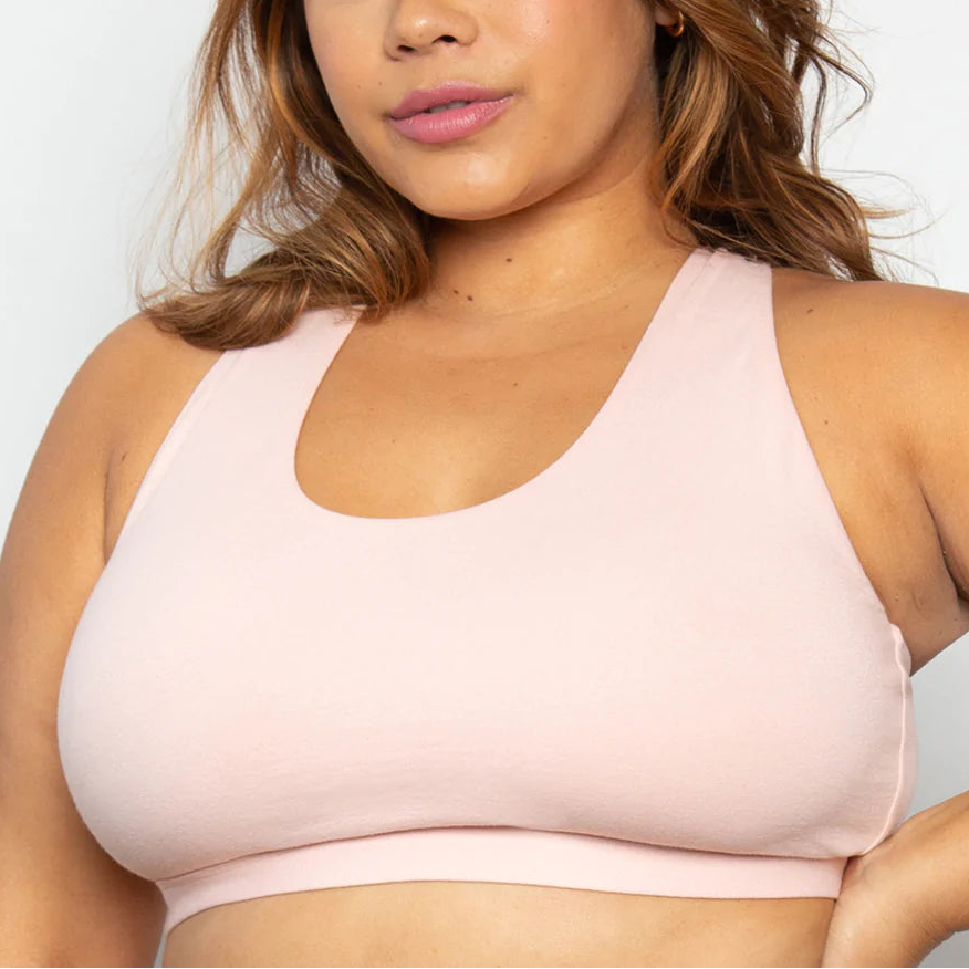 Curvy Couture Cotton Lounge Bra Curvy Couture MEDIUM BLUSHING ROSE