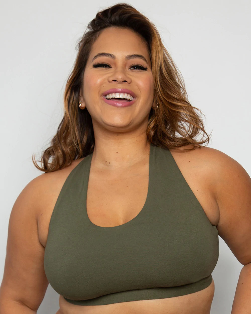 Curvy Couture Cotton Lounge Bra Curvy Couture MEDIUM OLIVE NIGHT