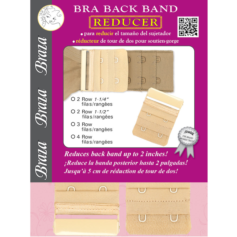 Braza Bra Band Reducer Bra Fittings by Court 2-Row Hooks 1-1/4"