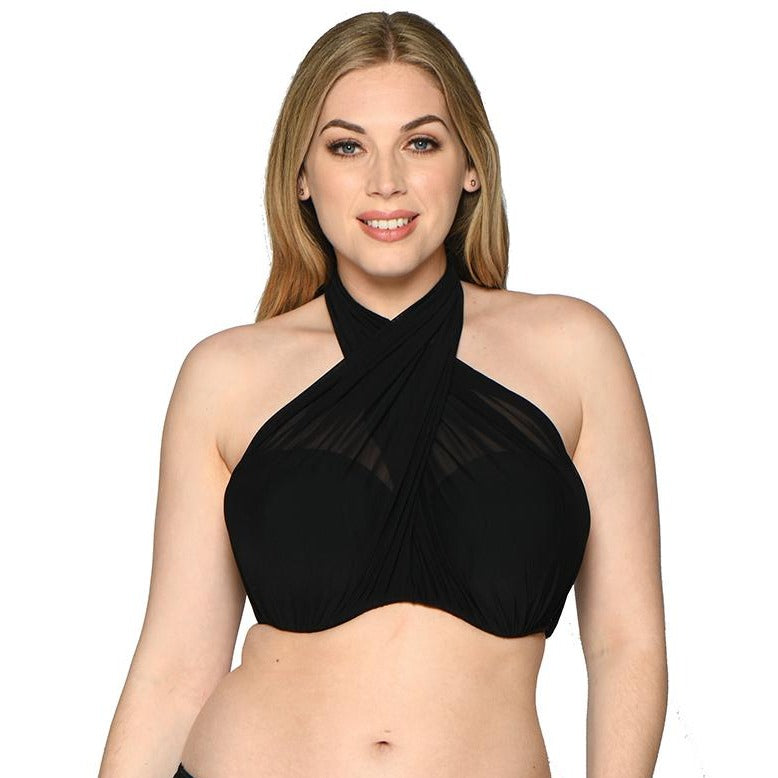 Curvy Kate Wrapsody Bandau Bikini Top *Final Sale* Bikini Bra Fittings by Court 28G US / 28F UK BLACK