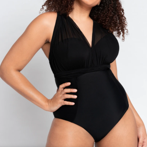 Curvy Kate Wrapsody Bandeau Swimsuit *Final Sale* Bra Fittings by Court 30K US / 30H UK BLACK