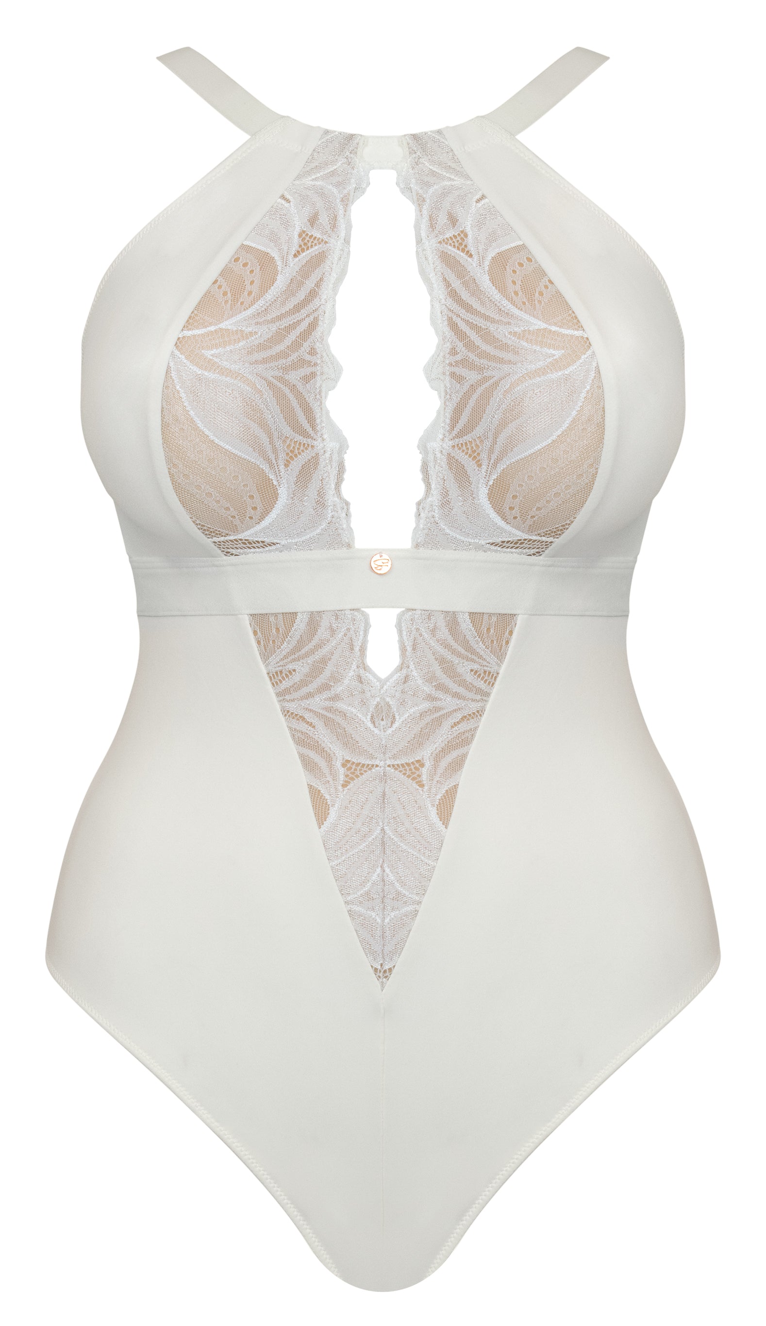 Curvy Kate Scantilly Indulgence Stretch Lace Bodysuit Bra Fittings by Court 10 US / 14 UK (L) IVORY