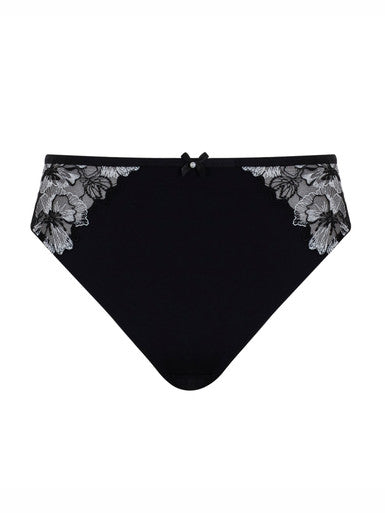 Panache Marlene High Waisted Brazilian Brief Bra Fittings by Court 6 US / 10 UK (S) BLACK