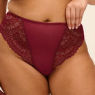 Elomi Tiernie High Waist Thong - Tibetan Red Thong Elomi