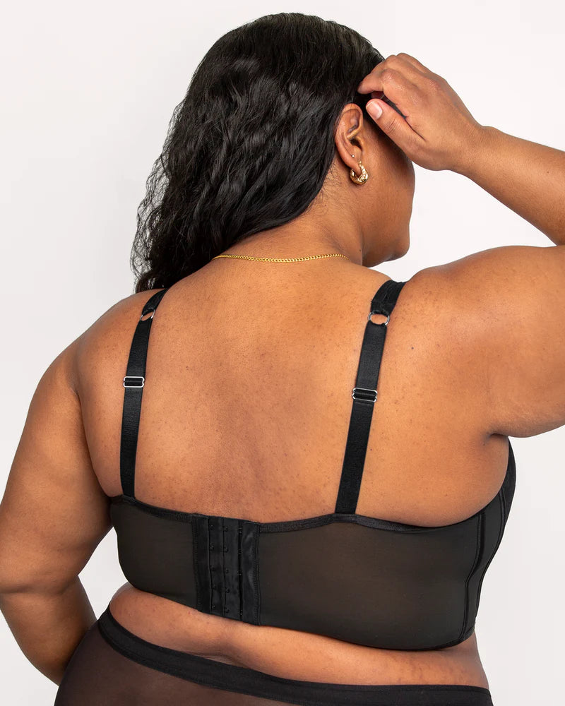 Curvy Couture No-Show Lace Corset Bra Top Curvy Couture