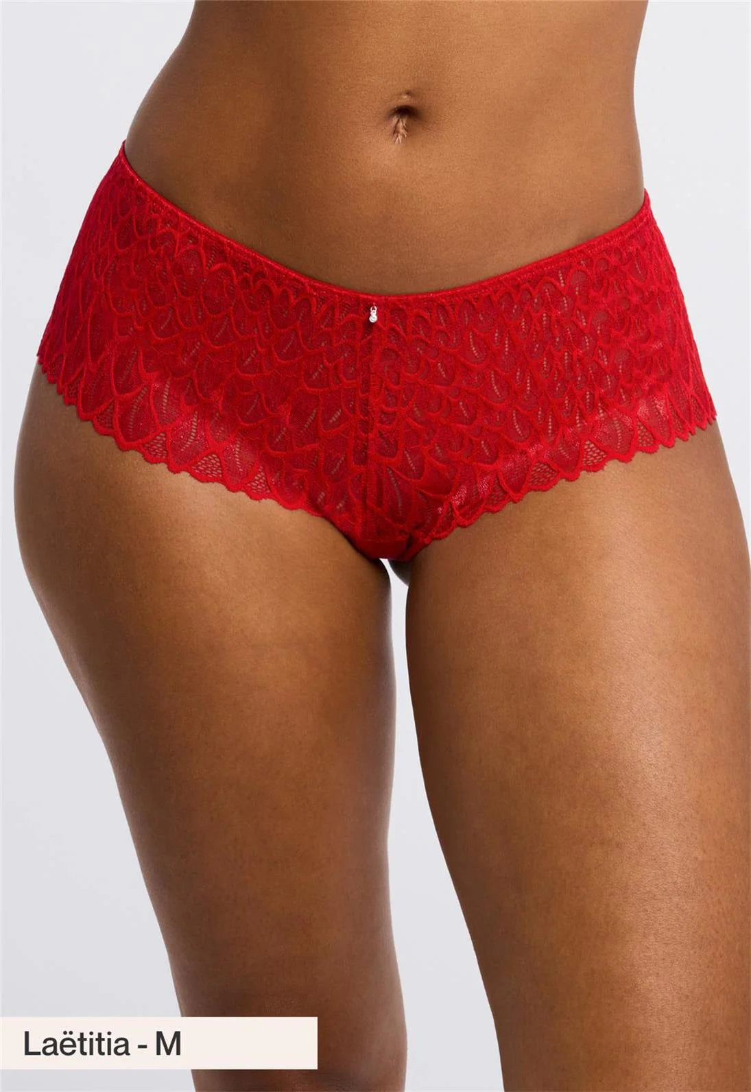 Montelle Lacy Brazilian Panty Bra Fittings by Court 4 US / 8 UK (XS) SWEET RED
