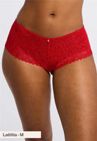 Montelle Lacy Brazilian Panty Bra Fittings by Court 4 US / 8 UK (XS) SWEET RED