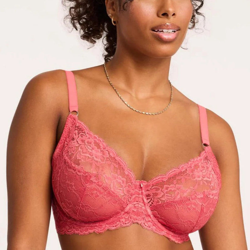 Montelle Muse Full Cup Lace Bra - Spiced Coral Bra Fittings by Court 32DDD (F) US / 32E UK SPICED CORAL