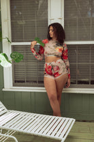 Kilo Brava Mesh High Waisted Short Bra Fittings by Court S (4-6) 3D Floral