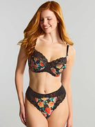 Panache Envy Brazilian - Black Floral Bra Fittings by Court