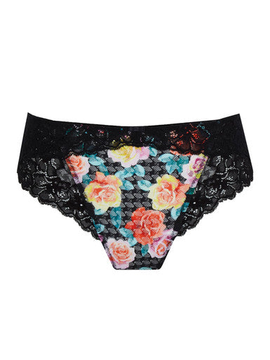 Panache Envy Brazilian - Black Floral Bra Fittings by Court 6 US / 10 UK (S) BLACK FLORAL